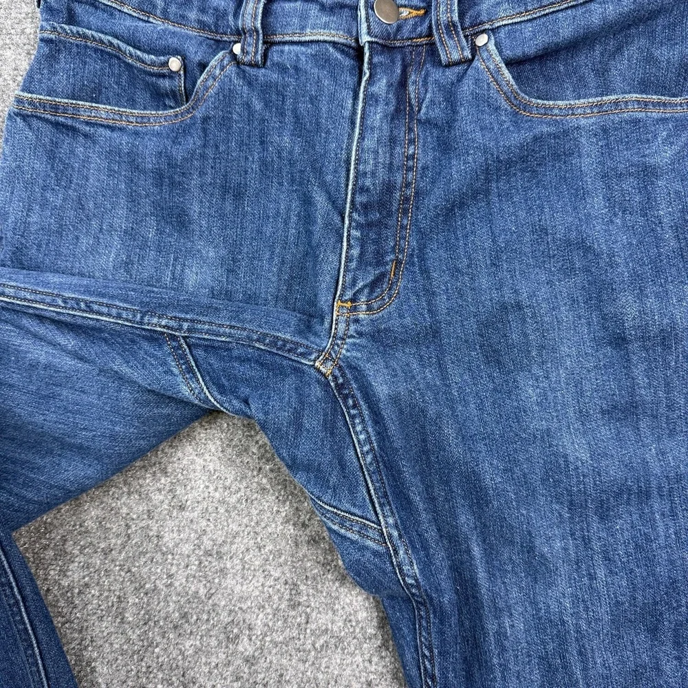40 Grit Duluth Trading Mens Jeans 32x30 Relaxed Fit Straight Medium Wash Stretch